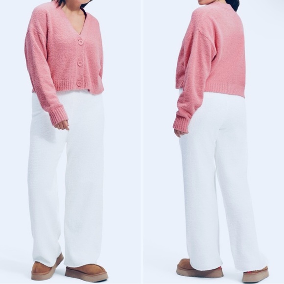 Ugg Cardigan Button Front Boxy Blush Pink Sweater Women’s Size XLarge NWT - Picture 6 of 12